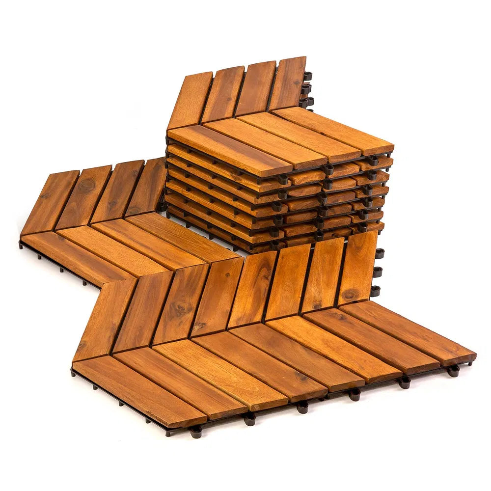 10PC 12inch12inch  High-quality Acacia Wood Modular Flooring, Model 026, Is Easy To Install And Enhances Your Home's Elegance And Comfort.