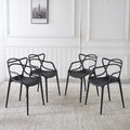 Plastic Dining CHAIR 4PCS BLACK