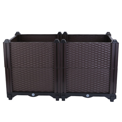 1 Set Raised Garden Bed For Spring Garden Decoration Plant Growth Box With Self-watering System For Garden Patio Balcony Elevated Planter Box For Flowers Vegetables Herbs