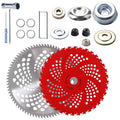 10" X 80T 9" X 36T Carbide Tip Brush Cutter Blades With Universal Adapter Kit Alloy Steel Blades Compatible With Brush Cutter Trimmer Weed Eater