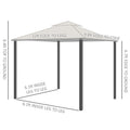 10' X 12' Outdoor Gazebo With Nettings, 2 Tier Patio Gazebo Canopy For Garden, Backyard, Deck, Dark Gray