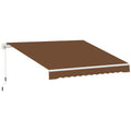 10 x 8 Manual Retractable Sun Shade Patio Awning - Coffee Brown
