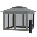 11x11 Outdoor Canopy, Portable Gazebo with Zipper Netting & Carry Bag Perfect for Backyard, Patio, Garden, Camping, Dark Gray