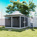 12 X 12 Ft. Canopy Tent With Mesh Netting, UPF50+ Pop Up Tent With Carry Bag For Garden, Patio, Light Gray