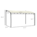 10' X 13' Outdoor Pergola Gazebo, Garden Sun Shade Shelter With Metal Frame For Porch, Patio, Deck, Backyard, Cream