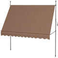 10 x 4 Manual Retractable Awning, Non-Screw Patio Awning, UV Resistant, for Window or Door, Coffee