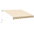 10 x 8 Retractable Awning, Patio Awnings, Sunshade Shelter w/ Manual Crank Handle, UV & Water-Resistant Fabric and Aluminum Frame for Deck, Balcony, Yard, Beige