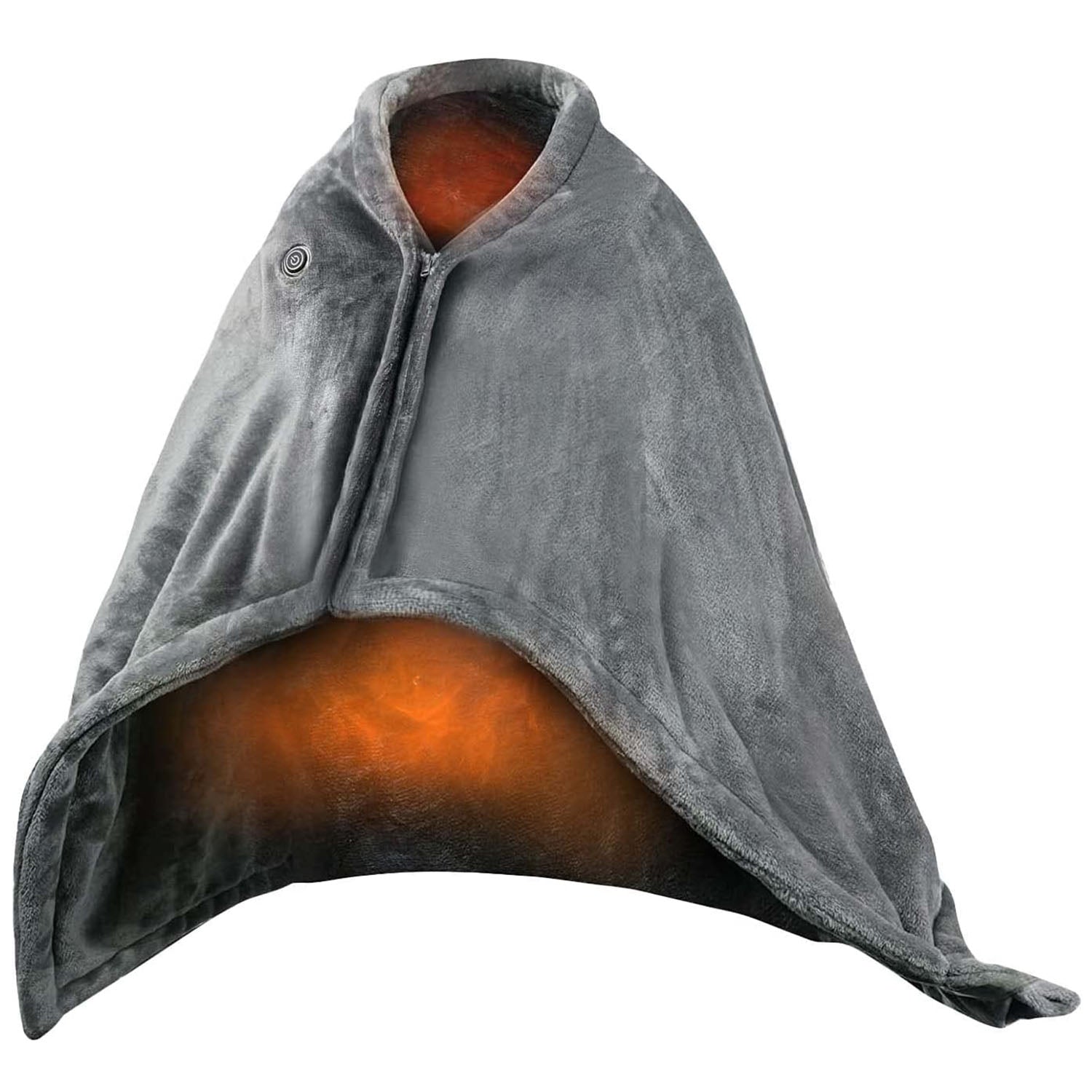 1Pc  59x31in USB Heated Blanket Electric Heated Blanket Heated Poncho Shawl Wrap Throw With Zipper Washable For Home Office No Power Bank Compatible With CJCD2415461