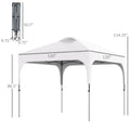 10' X 10' Pop Up Canopy Tent With Wheeled Carry Bag And 4 Sand Bags, Instant Sun Shelter, Tents For Parties, Height Adjustable, For Outdoor, Garden, Patio, White