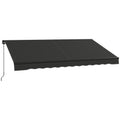 12 x 10 Retractable Awning, 280gsm UV Resistant Sunshade Shelter for Deck, Balcony, Yard, Dark Gray
