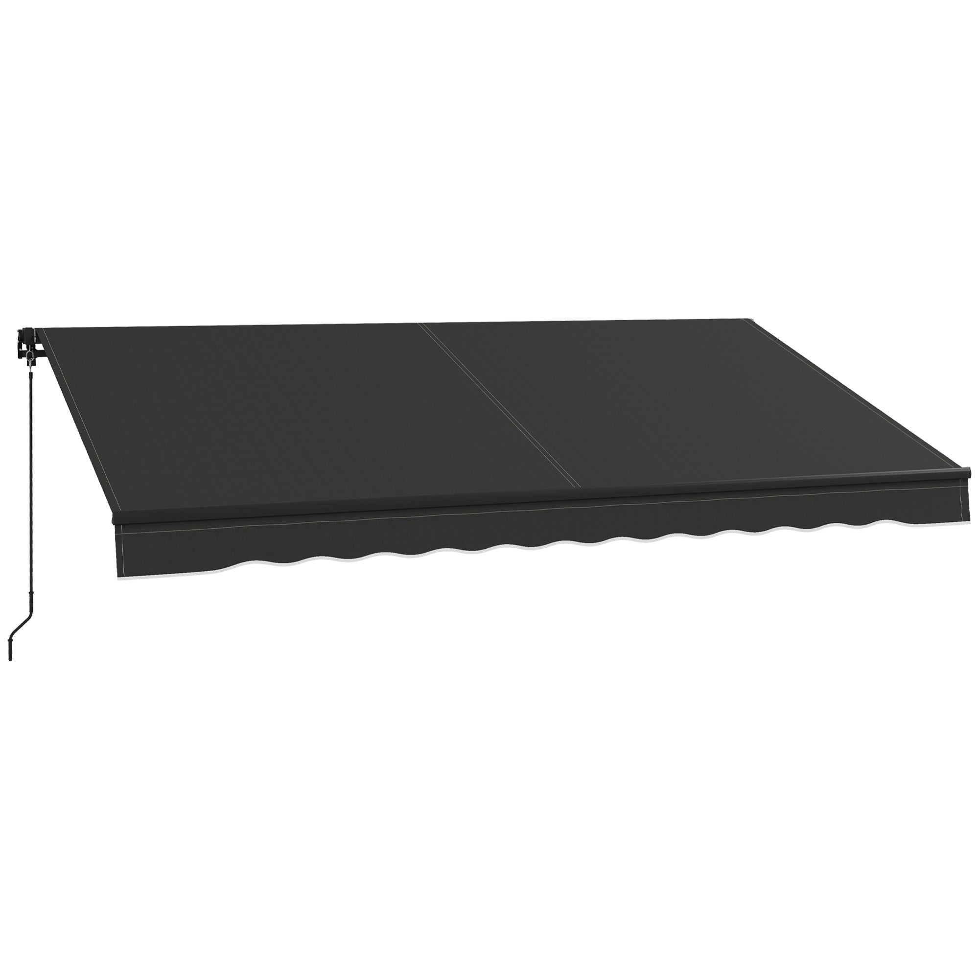 12 x 10 Retractable Awning, 280gsm UV Resistant Sunshade Shelter for Deck, Balcony, Yard, Dark Gray