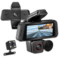 1080P FHD 3 Channel WiFi Dash Cam 170 Degree Wide Angle Triple Car Camera With IR Night G Sensor Motion Detection Loop Recording App Control Support 128G Max