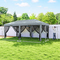10' X 20' Pop Up Canopy Tent With Netting, Heavy Duty Instant Sun Shelter, Large Tents For Parties With Carry Bag For Outdoor, Garden, Patio, Gray
