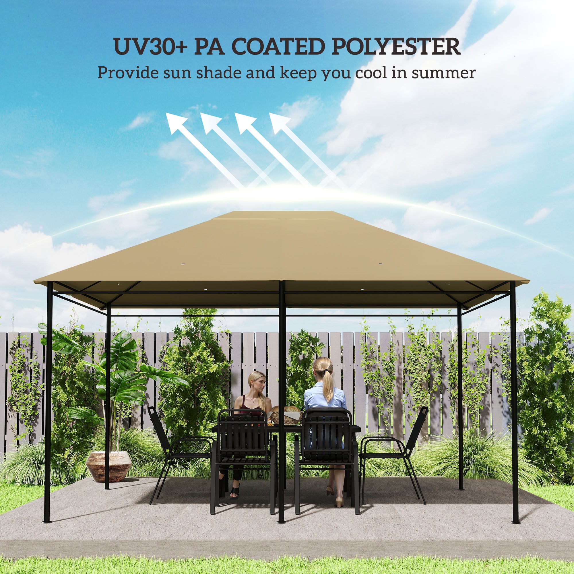 10 x 13 Gazebo Canopy Replacement Roof for 84C-116, Khaki image 4