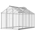10 L x 6 W Walk-In Polycarbonate Greenhouse with Roof Vent for Ventilation & Rain Gutter for Winter