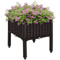 1 Piece Raised Garden Bed with Legs, Planter Box Raised Bed to Grow Flowers, Herbs & Vegetables, Brown