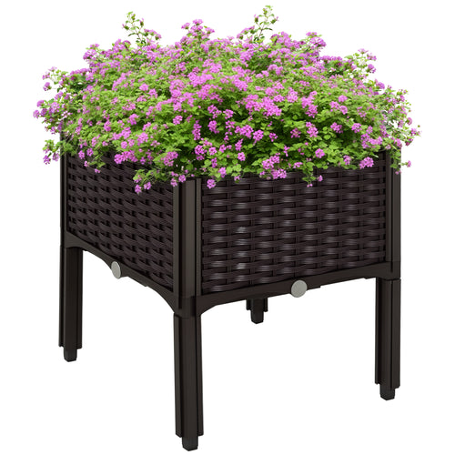 1 Piece Raised Garden Bed with Legs, Planter Box Raised Bed to Grow Flowers, Herbs & Vegetables, Brown