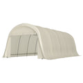 12 x 23.6 Heavy Duty Carport, UPF50+ Portable Garage Car Canopy Tent with Galvanized Frame, Large Door, Beige