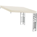 10 x 10 Outdoor Pergola Canopy, Metal Patio Canopy with Drainage Holes for Backyard, Garden, Cream White
