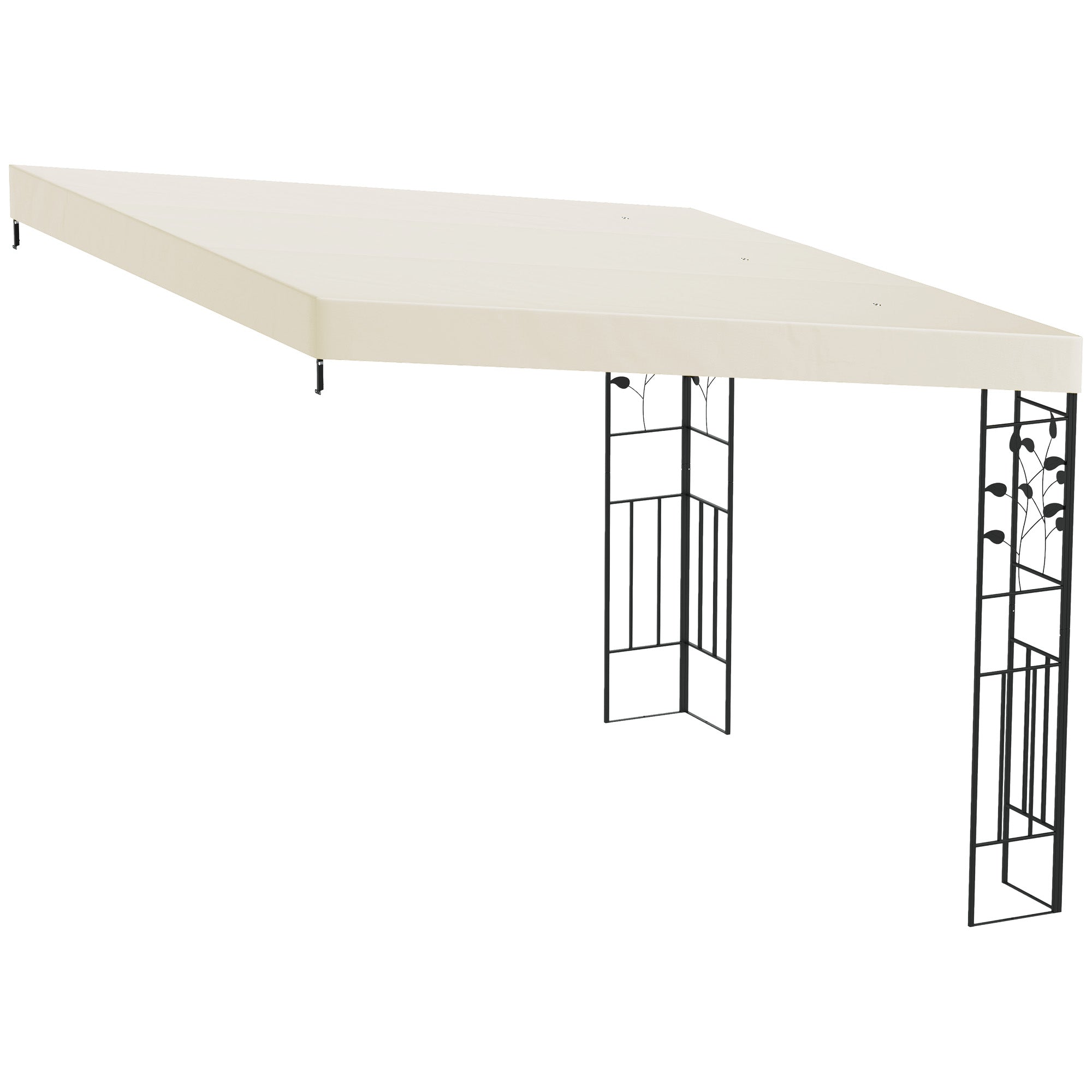 10 x 10 Outdoor Pergola Canopy, Metal Patio Canopy with Drainage Holes for Backyard, Garden, Cream White