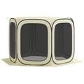 11 x 11ft Pop Up Screen Tent, UPF50+ Portable Camping Gazebo Screen House with Carry Bag, Beige
