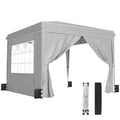 10 x 10 ft Pop Up Canopy Tent with Sidewalls, UPF50+ Outdoor Portable Instant Canopy Shelter with Carry Bag, Light Gray