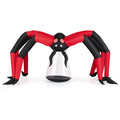 10ft Wide 5ft Tall Giant Halloween Inflatable Spider - LED Head Light   2 Red Eye Tunnel Lights, Black Red Color