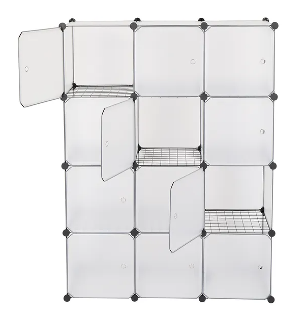 12-Cube Storage Shelf Cube Shelving Bookcase Bookshelf Organizing Closet Toy Organizer Cabinet White Color YF