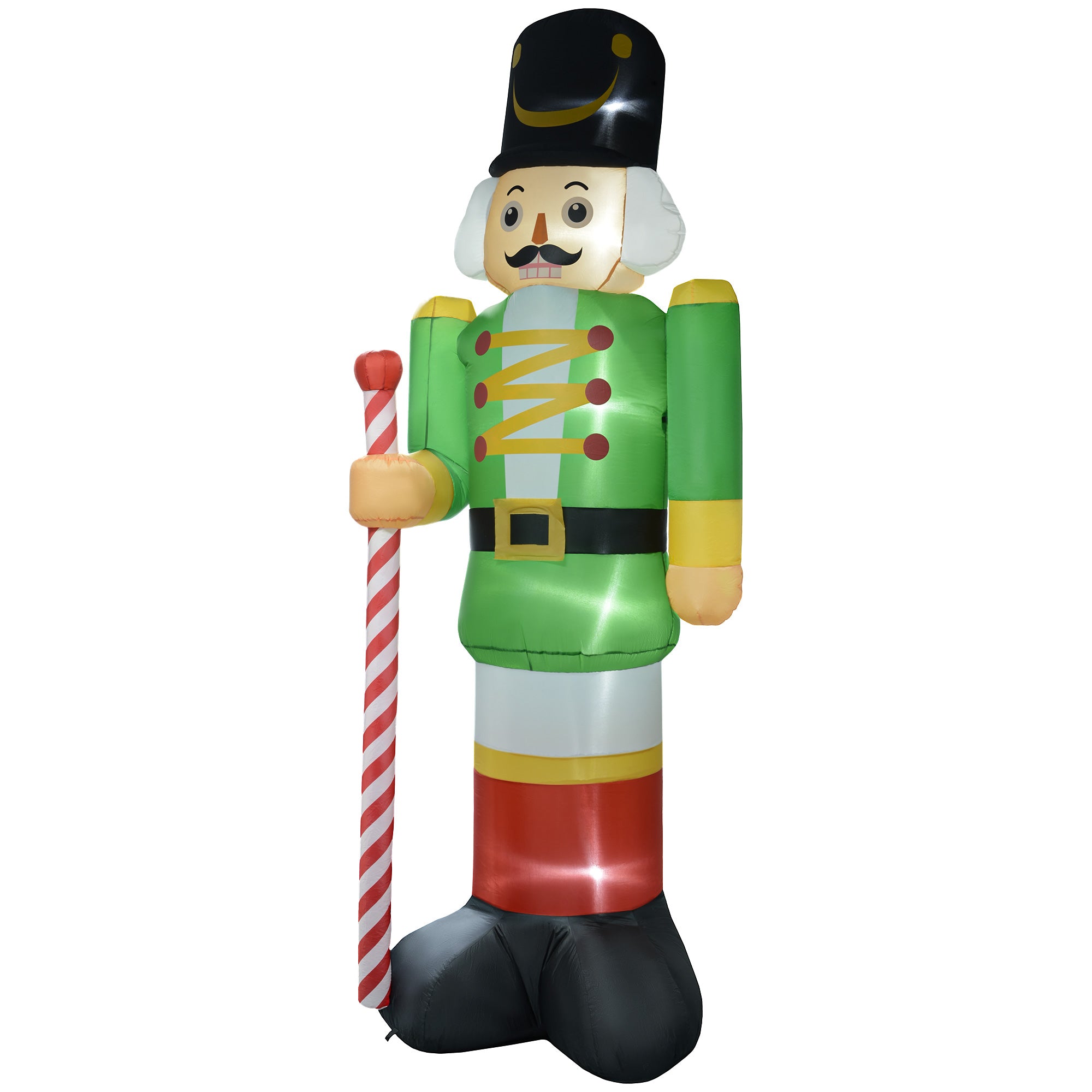 11.8 Inflatable Green Walnut Soldier w/ White LED Lights, Blow-Up Outdoor Display for Party