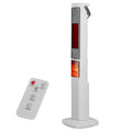 1500W Oscillating Ceramic Tower Space Heater With 3D Flame Portable Electric Heater With 3 Wind Modes Remote Control 5 Timer Overheat Tip-Over Protection For Bedroom Office