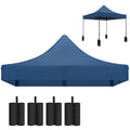 10 x 10 Replacement Canopy Top for Pop Up Canopy Tent with 4 Sand Bags, UPF50+ Protection, Navy Blue