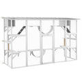 118" Large Outdoor Catio Cat Enclosure with Condos, Bridges & Posts, White