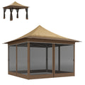 12 x 12 ft. Canopy Tent with Mesh Netting, UPF50+ Pop Up Tent with Carry Bag for Garden, Patio, Beige