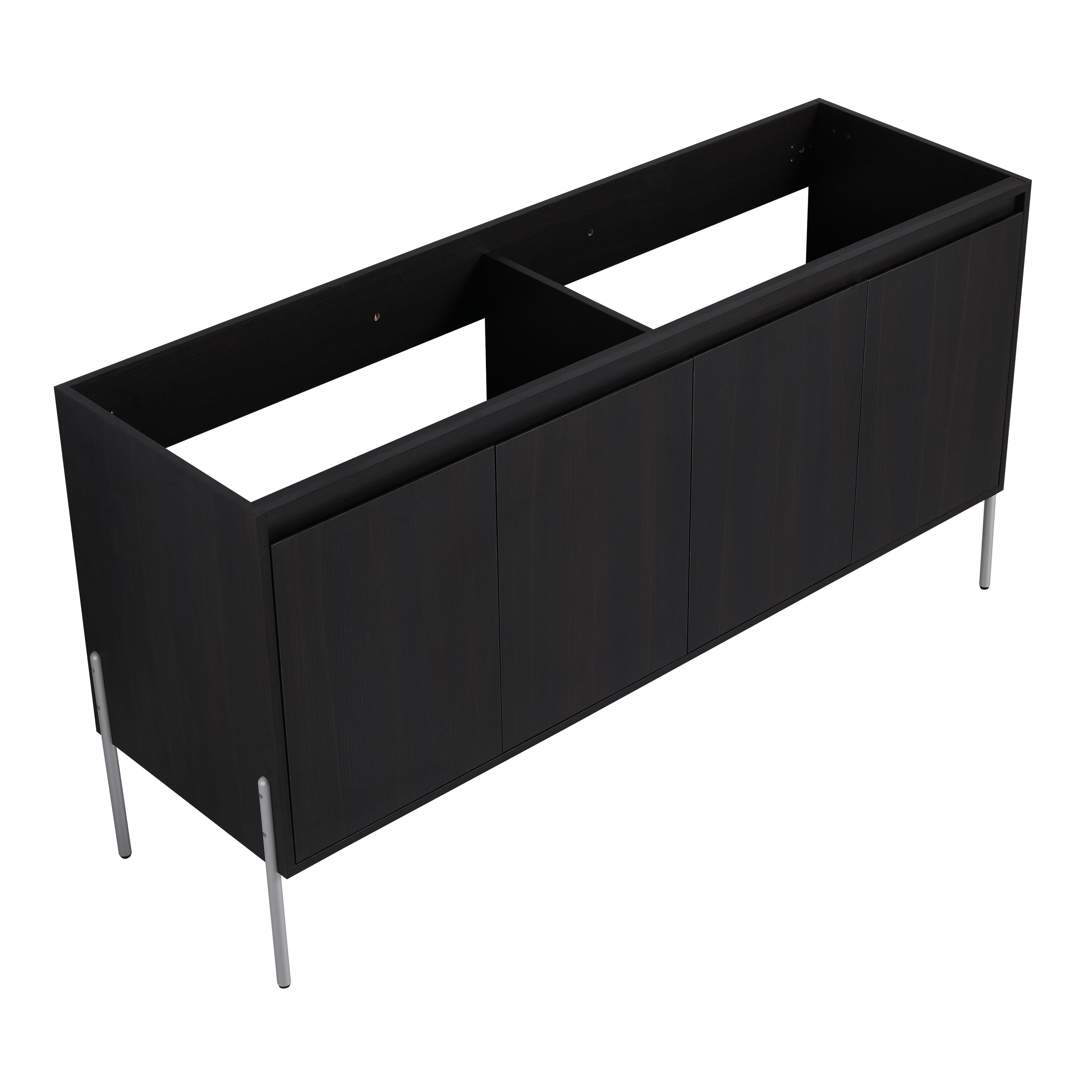 60 Freestanding Bathroom Vanity, Storage Cabinet With Soft Closed Doors KD-Package-Excluding Sink