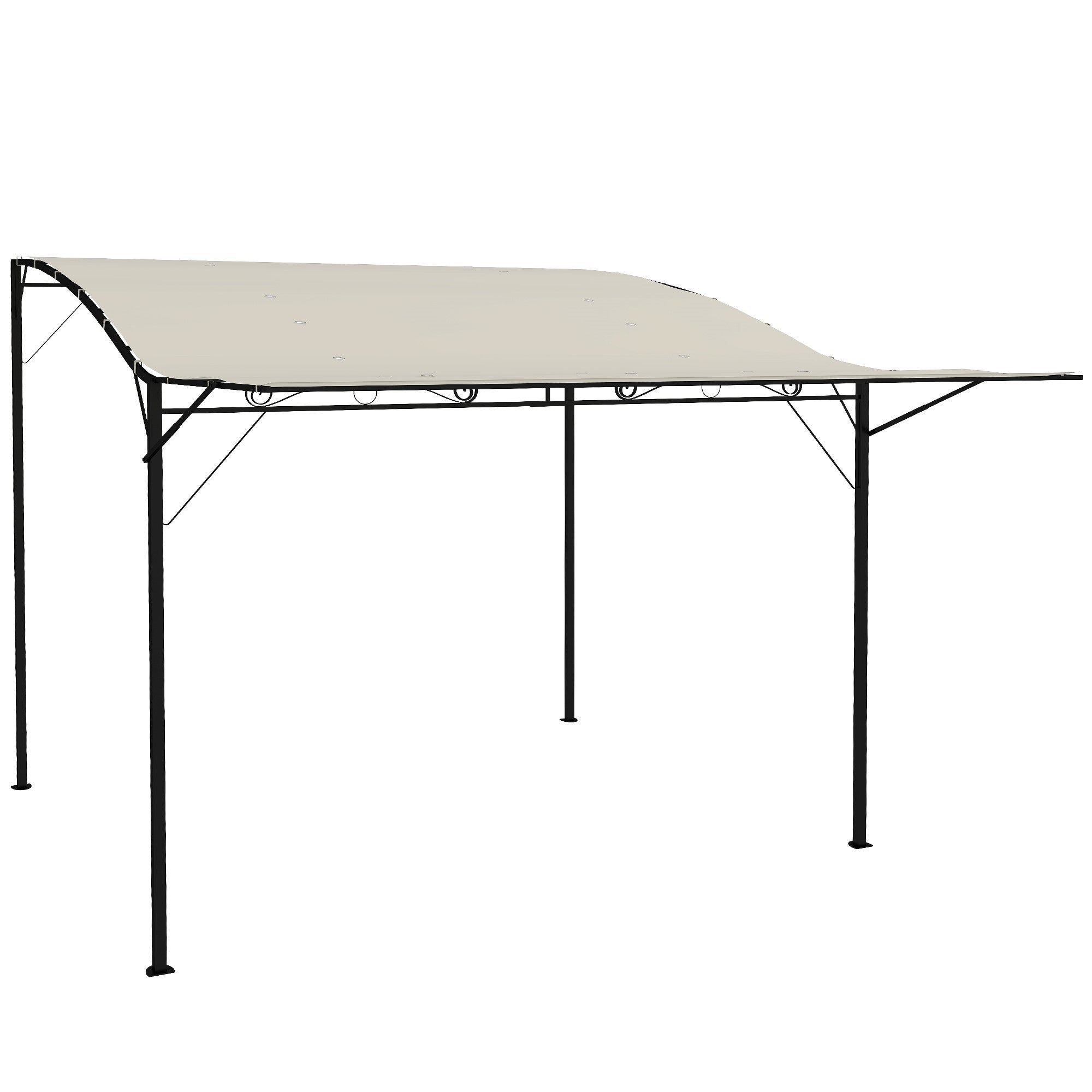 10 x 8 Outdoor Pergola and Patio Gazebo for Garden, Camper, Deck, Doors and Windows, Cream White