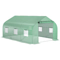 11.5 x 10 x 6.5 Outdoor Portable Walk-In Tunnel Greenhouse with Windows-Deep Green