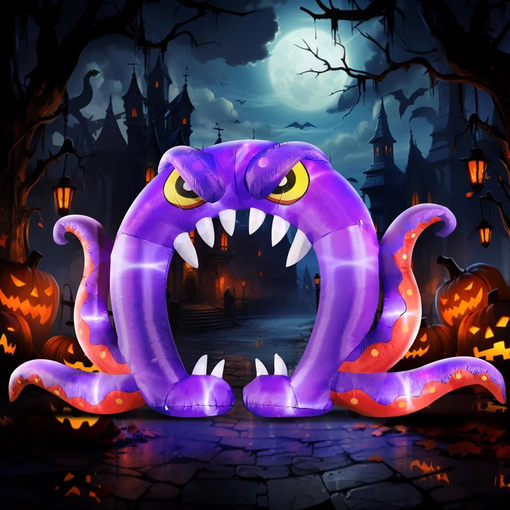 12FT Halloween Inflatables Decoration Giant Ghost With 3-Colored Flame Rotation LED Light Spooky Halloween Decorations Outdoor Blow Up Yard Decorations For Home Lawn Holiday Party