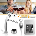 3Pcs Corkscrew Bottle Opener Set Tool Foil Cutter Drip Collar
