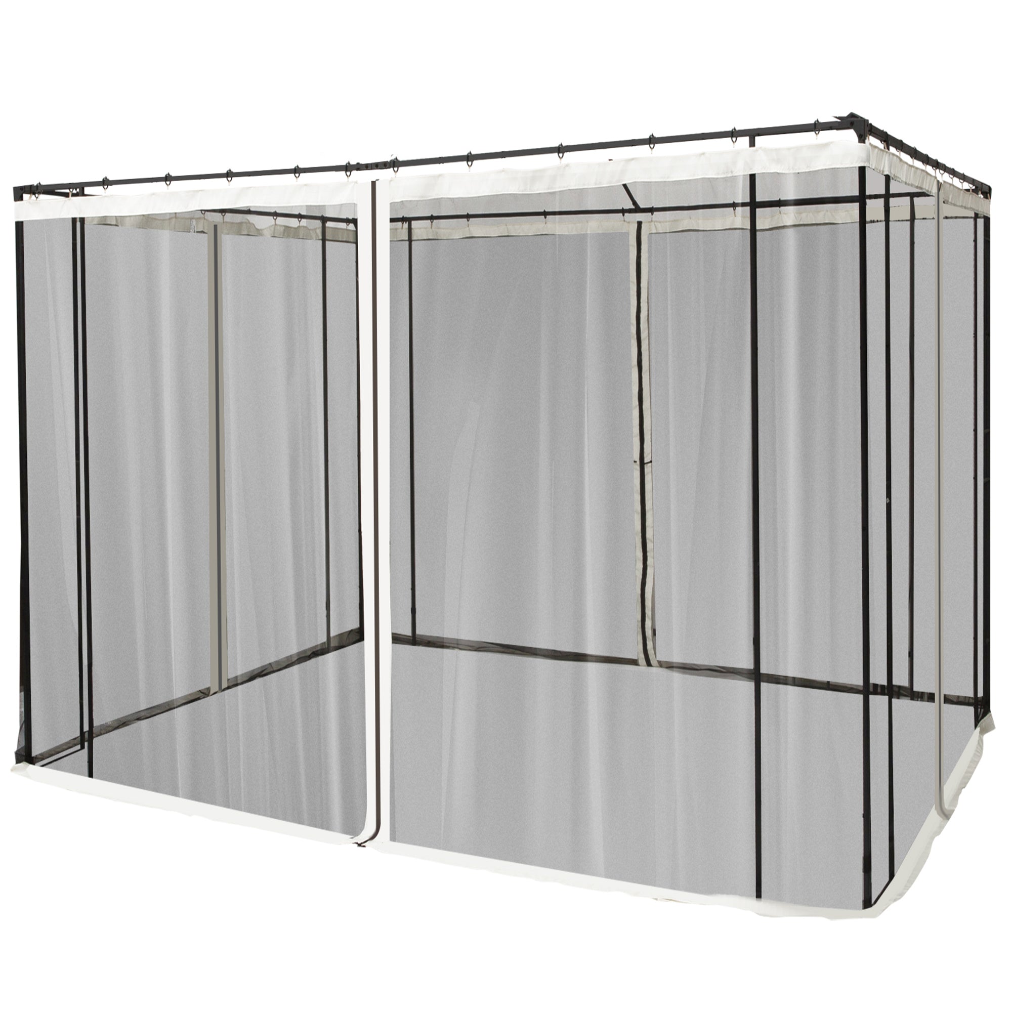10x10 Replacement Mesh Sidewall Netting for Gazebos and Canopy Tents with Zippers, Black