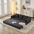 Comfy Convertible Folding Mattress Couch, Floor Sofa Bed, Chenille Floor Sofa With Armrest, Floor Sofa Lounge Couch For Living Room Bedroom Lounge Studio-Black