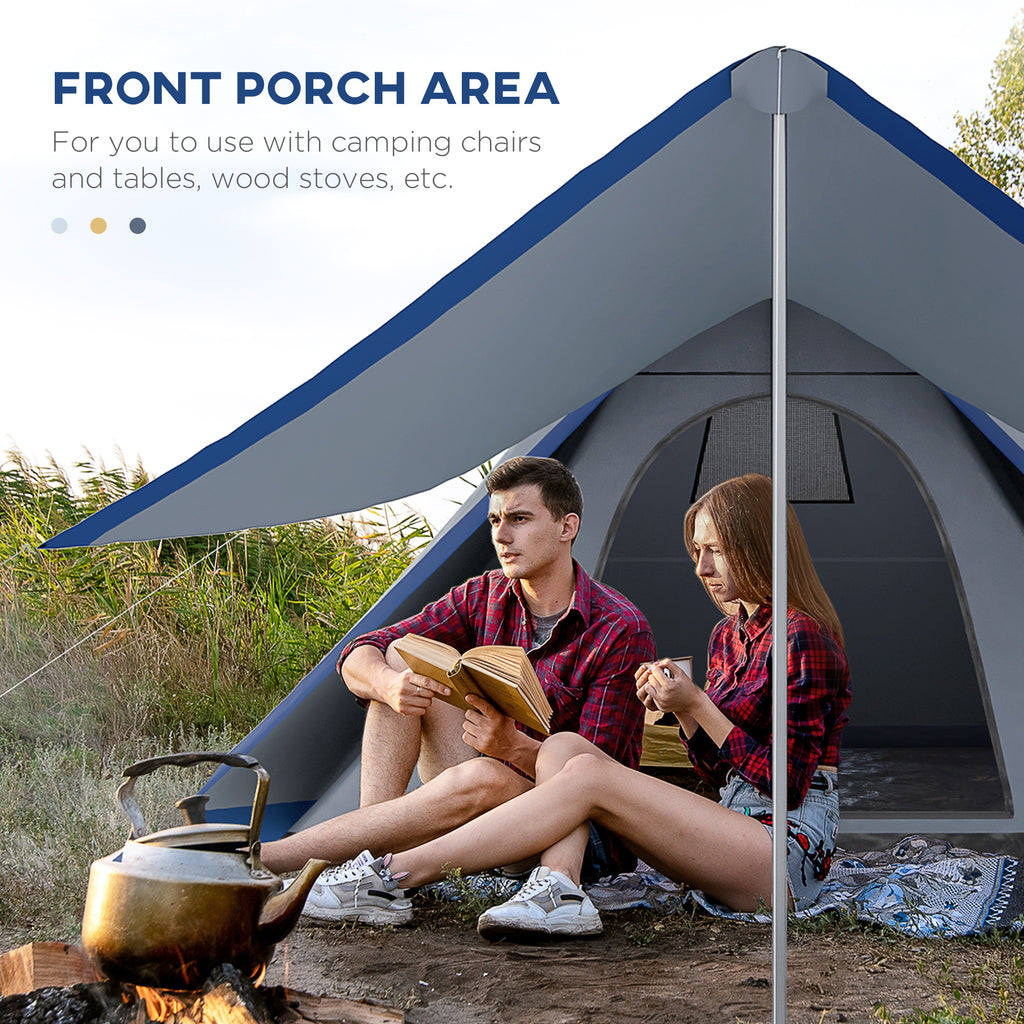 15.4x15.4x8.5 Teepee Tent, Waterproof Camping Tent with Porch Area, Floor and Carry Bag, for 2-3 Person Outdoor Backpacking Camping Hiking, Blue image 4