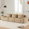 114 Modern Modular Sectional Sofa For Living Room,Flannelette Fabric,Oversized 3-Seater Couch,boneless Sofa,Deep Seat,Buckle Connection,Anti-slip Design,No Assembly,Light