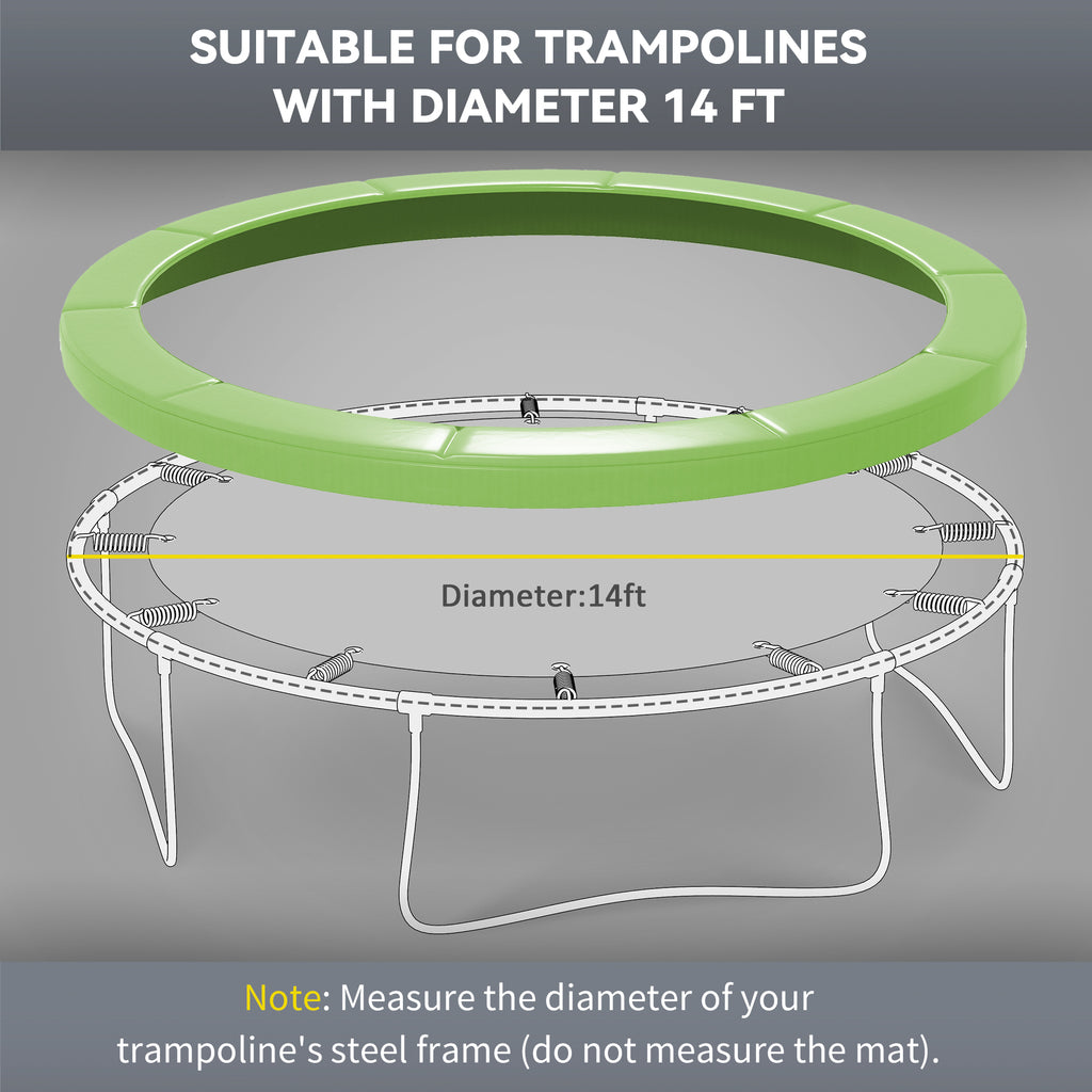 14FT Trampoline Spring Cover, Safety Trampoline Pad Replacement, Waterproof and Tear Resistant, All Weather Trampoline Accessories, Green image 4