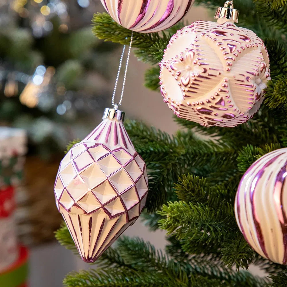 16PCS Shatterproof Christmas Ball Ornaments Set, Hand-Painted Holiday Decor With Assorted Sizes & Designs For Christmas Tree Thanksgiving Party Decoration, Silver-White