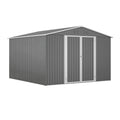 10 X 10 FT Outdoor Storage Shed, Large Metal Tool Sheds With Updated Frame Structure And Lockable Doors, Garden Shed For Backyard Garden Patio Lawn, Grey