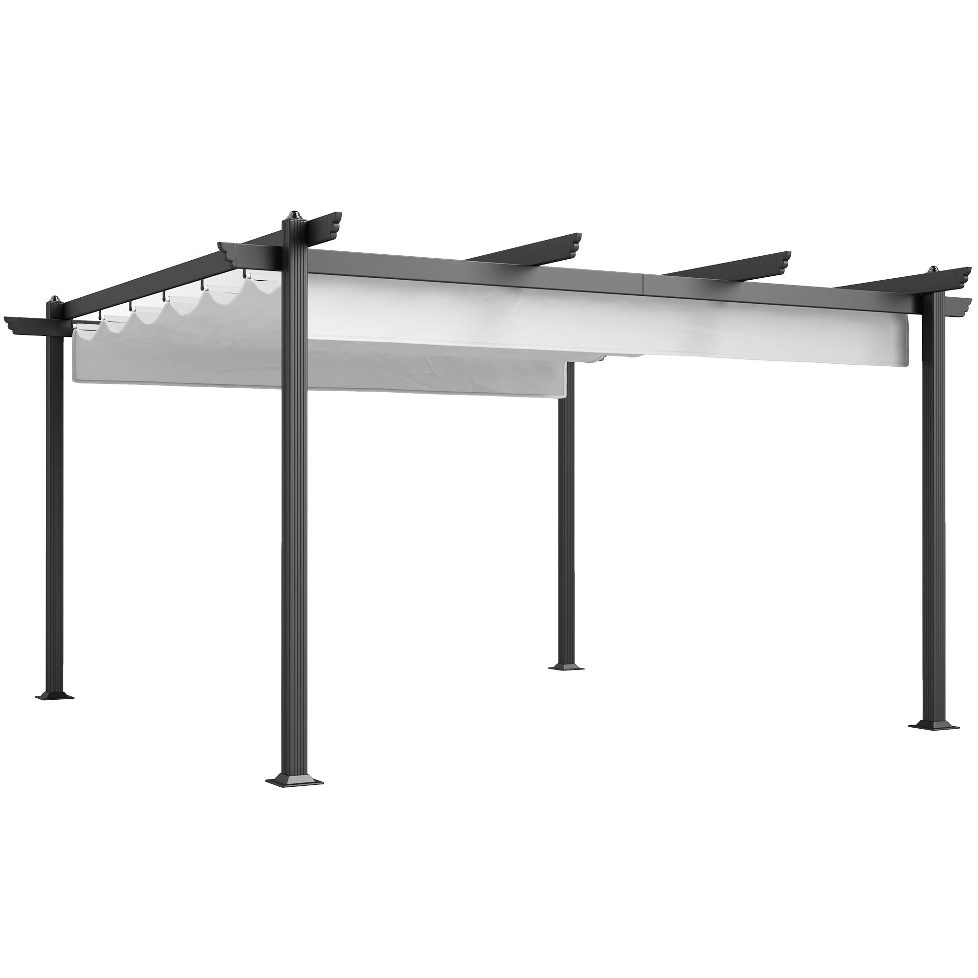 13 x 13 Aluminum Retractable Pergola Canopy, Outdoor Pergola for Garden, Patio, Backyard, Deck, White