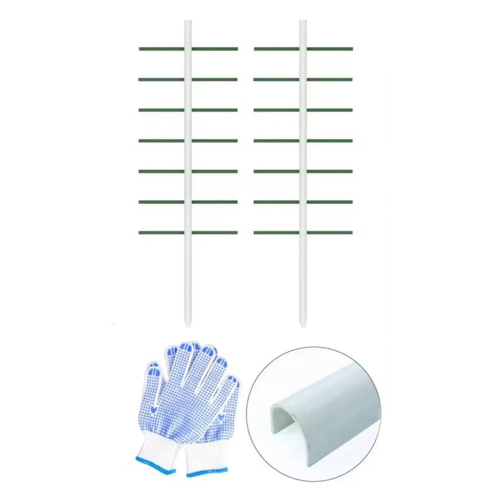 1PC 1.64FT*4FT White U-shaped Tube Climbing Trellis, Garden Flower Stand, Vegetable Climbing Trellis, Balcony And Garden Plant Climbing Trellis