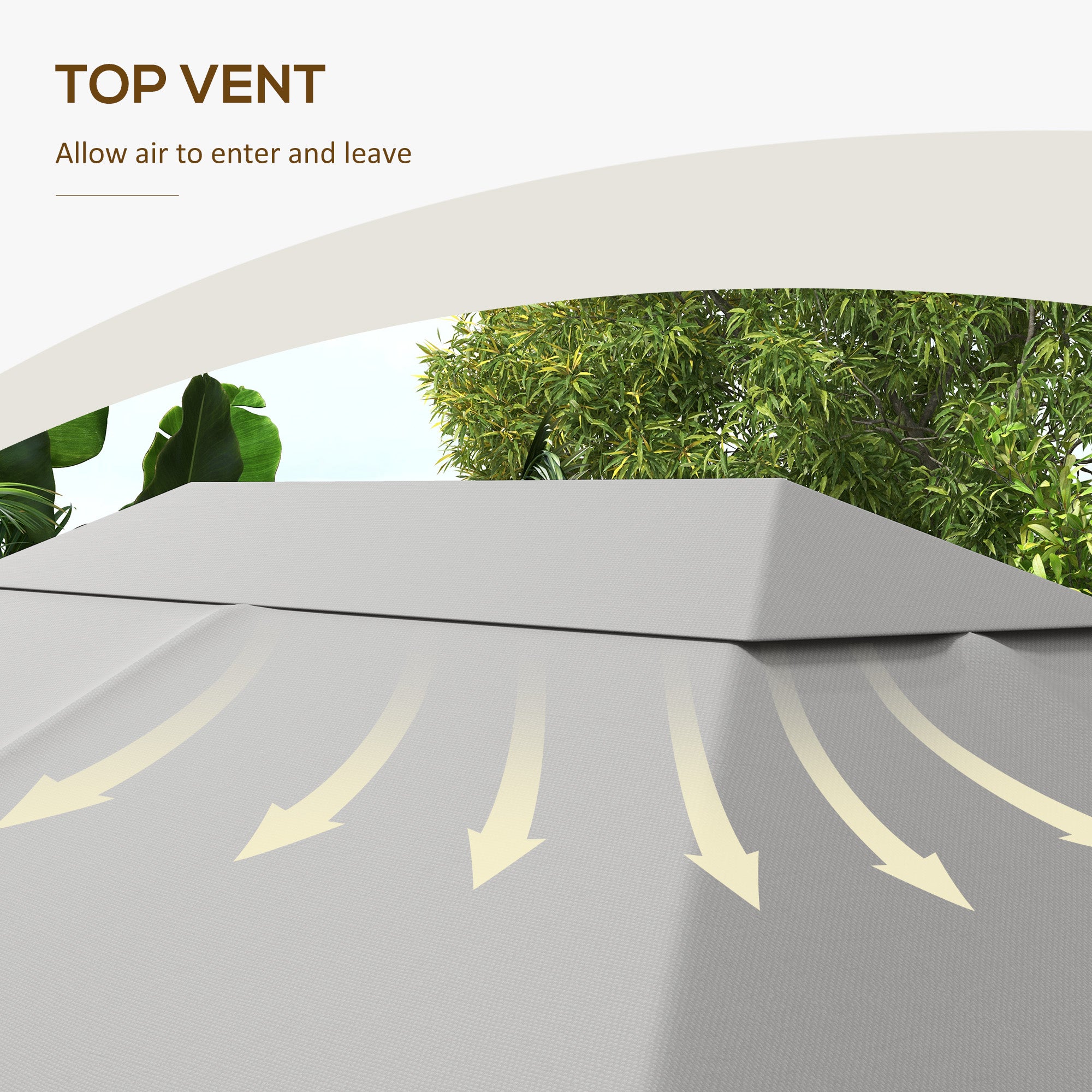 10 x 13 Gazebo Canopy Replacement Roof for 84C-116, Light Gray