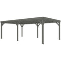 12 x 20 Outdoor Wooden Pergola, Grape Vine Gazebo with Concrete Anchors for Garden, Patio, Backyard, Deck, Gray