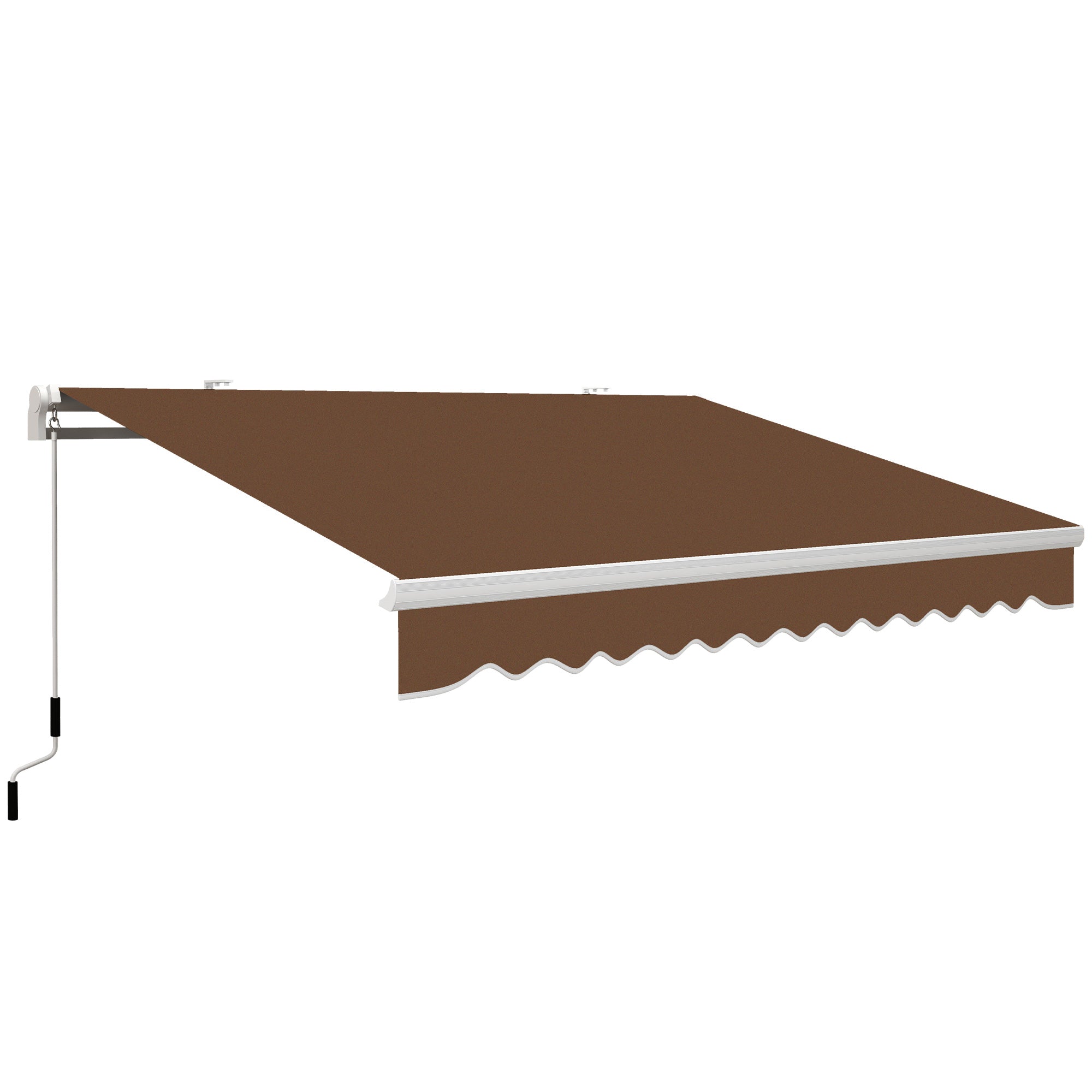 13 x 8 Retractable Awning, Patio Awnings, Sunshade Shelter w/ Manual Crank Handle, UV & Water-Resistant Fabric and Aluminum Frame for Deck, Balcony, Yard, Coffee Brown